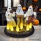 Ghostly Ensemble Trio Lighted Spooky Home Figurine, 5.5" LED Haunted Halloween Ghost Statue